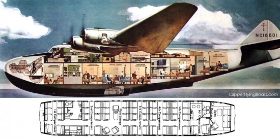 Boeing 314 cutaway and seat map