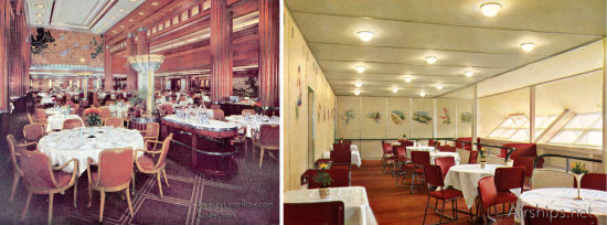 Queen Mary vs. Hindenburg Dining Rooms