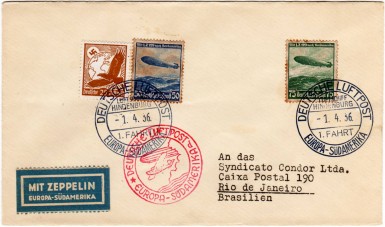 First flight from Europe to South America, March 31-April 4, 1936.  (Sieger 402A)