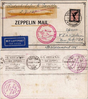 Friedrichshafen to Seville, May, 1930. (Sieger 57A)