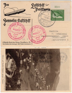 Dropped in Reichenberg on December 2, 1938 during flight over Sudetenland. (Sieger 456)