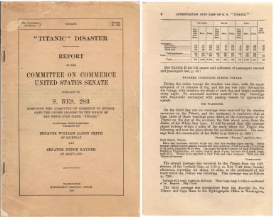 Titanic survival rates as determined by Unites States Senate Inquiry (click to enlarge)