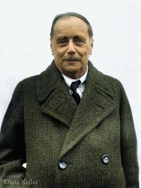 Colorized photograph of H. G. Wells