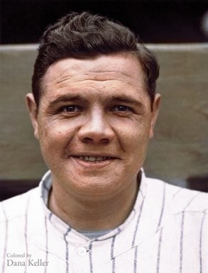 Colorized photograph of Babe Ruth