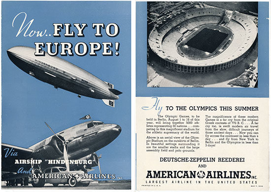 1936 American Airlines - Hindenburg brochure 