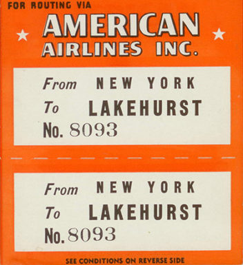 AA Baggage Tag Lakehurst-New York