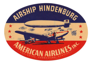 American Airlines Hindenburg baggage label