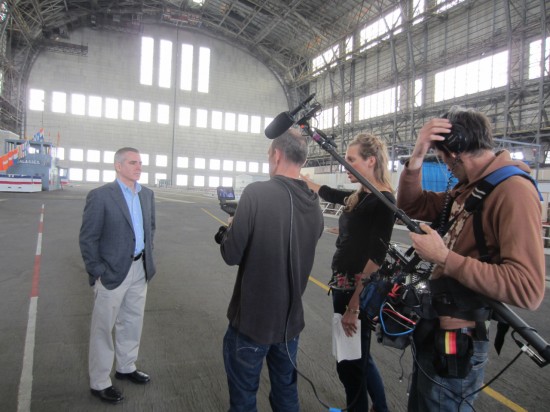 Dan Grossman Filming Hindenburg Documentary at Lakehurst