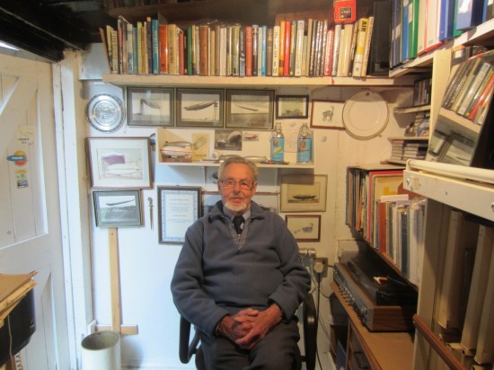 Den Burchmore in his personal research library