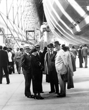 Juan and Betty Trippe disembarking Hindenburg