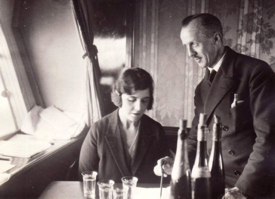 Heinrich Kubis and Lady Drummond Hay aboard LZ-127 Graf Zeppelin