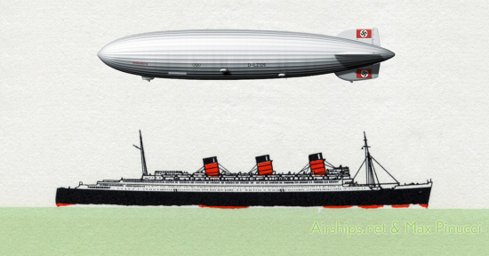 Queen Mary and Hindenburg