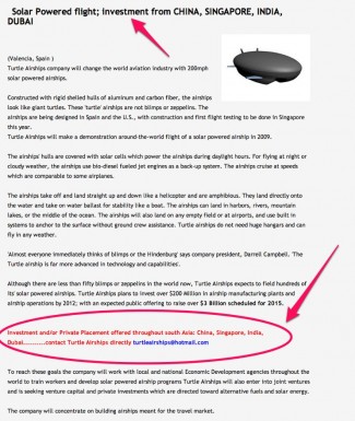 Turtle Airships Fund Solicitation