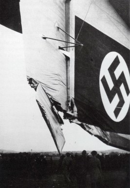 Damage to Hindenburg during Nazi propaganda flight
