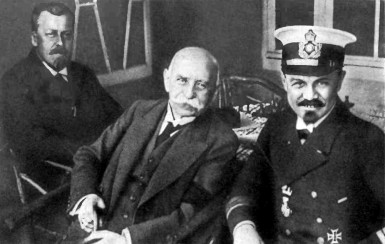 Eckener with Count Zeppelin and Peter Strasser