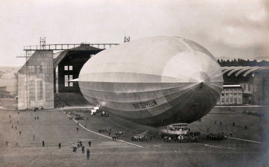 Graf Zeppelin leaving hangar for its first flight on September 18, 1928