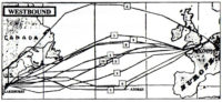 Hindenburg Flight Routes - Westbound