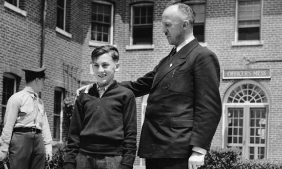 Hindenburg survivors Heinrich Kubis and cabin boy Werner Franz at Lakehurst after the disaster