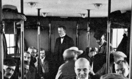 Heinrich Kubis with passengers on LZ-120 Bodensee