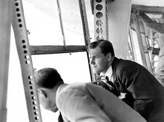 Nelson Rockefeller in Navigation Room of Hindenburg