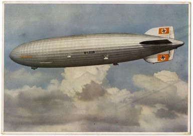 Hindenburg color postcard