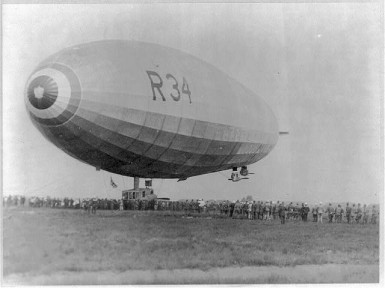 R-34 arriving at Mineola, New York. July 6, 1919.