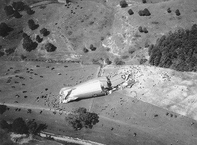 Aerial view of Shenandoah's wreckage