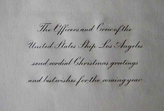 U.S.S. Los Angeles Christmas Card