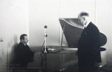 NBC Radio broadcaster Max Jordan, with Franz Wagner at the piano